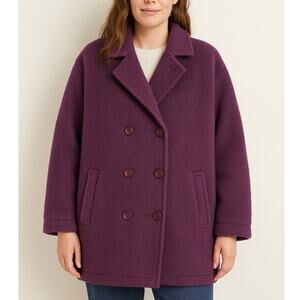 Vintage 80s LL Bean Peacoat Wool Blend Purple